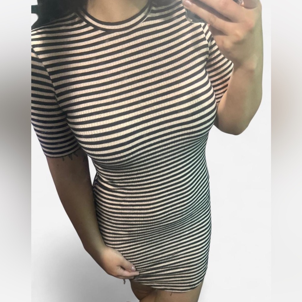 Charlotte Russe Black and Pink Striped Dress